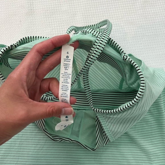 Lululemon Roll Out Tank in Heathered Fresh Teal / Mini Hyper Stripe Fresh Teal - Picture 7 of 10